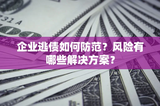 北京企业逃债如何防范？风险有哪些解决方案？